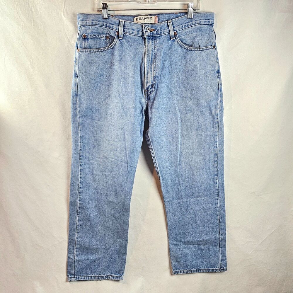 Levi’s 505 Jeans Mens 36x32 Blue Regular Fit Straight Denim Light Wash Vintage